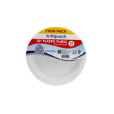 Twin Pack White Round Plastic Plate